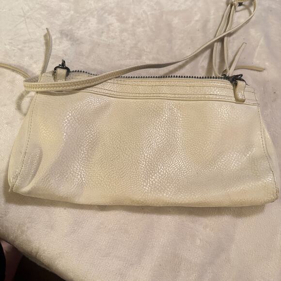 Carlos Santana Ivory Crossbody Bag Purse zippered studded small faux leather - Picture 7 of 11